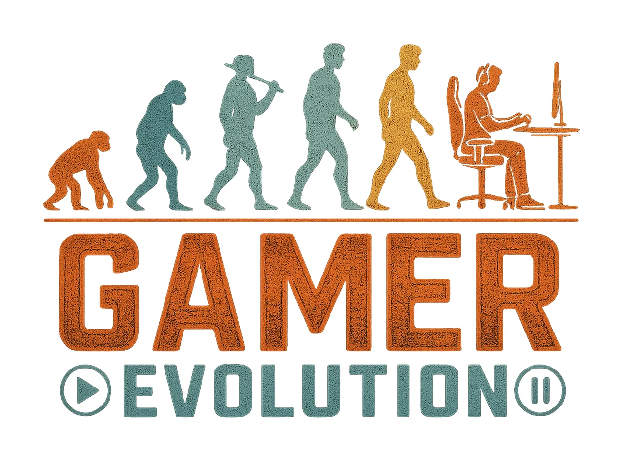 Gamer Evolution Funny Gaming Design Retro Game Artwork Gamer