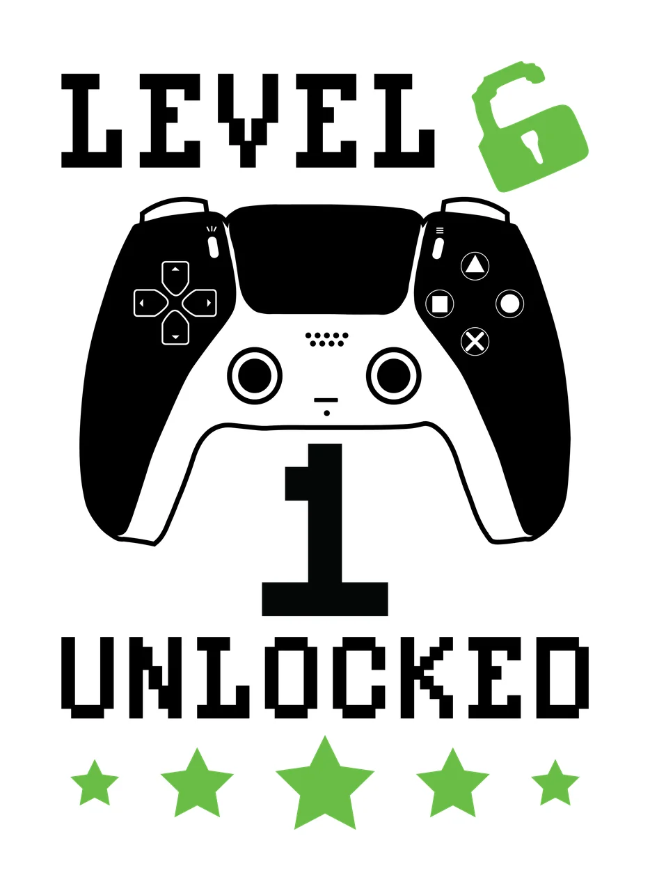 Level 6 1 Unlocked Gaming Controller Graphic locked lock stars