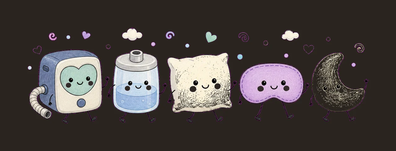 Sleep Medicine Doodle Crew Cute CPAP Sleep Tech Variation B contrast preview thumbnail