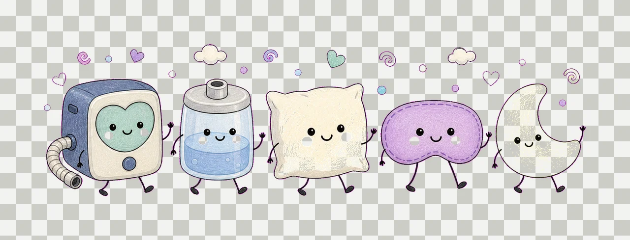 Sleep Medicine Doodle Crew Cute CPAP Sleep Tech Variation B transparency and detail preview thumbnail