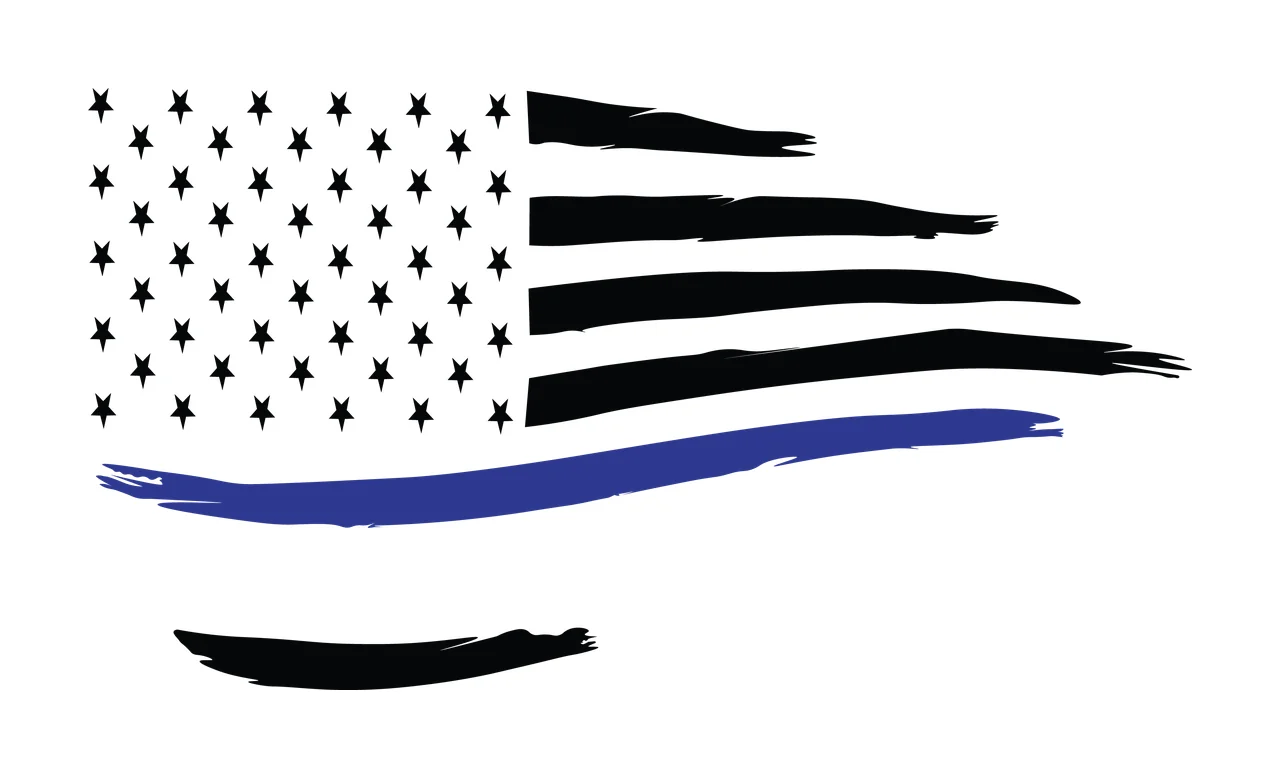 Flag Horizontal Graphic With Tapered Brush Stroke Stripes stars
