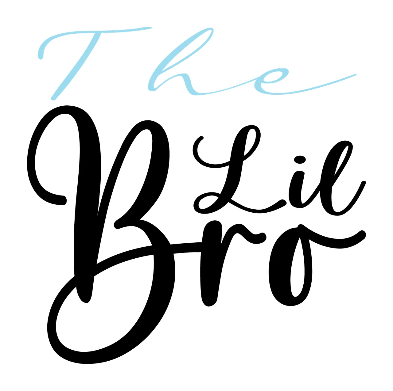 The Lil Bro Script Text letters calligraphy black white typography