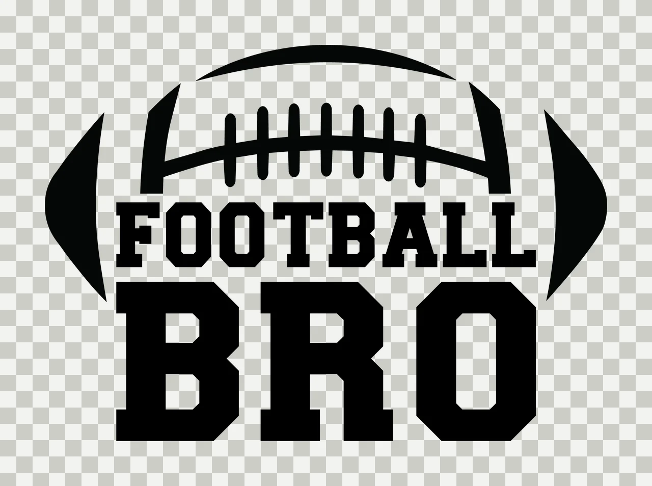 Football Bro Black And White American Silhouette stationary transparency and detail preview thumbnail