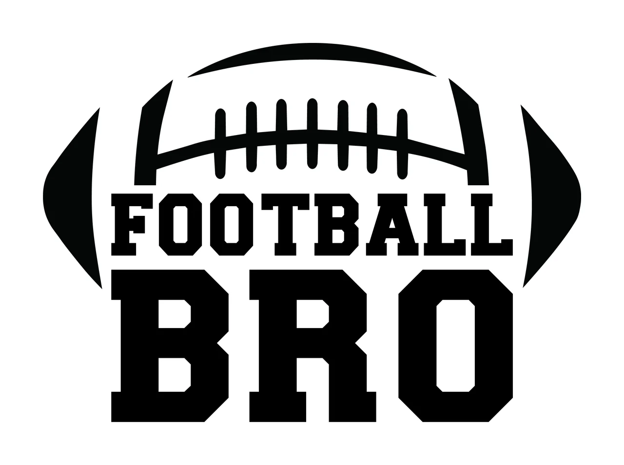 Football Bro Black And White American Silhouette stationary