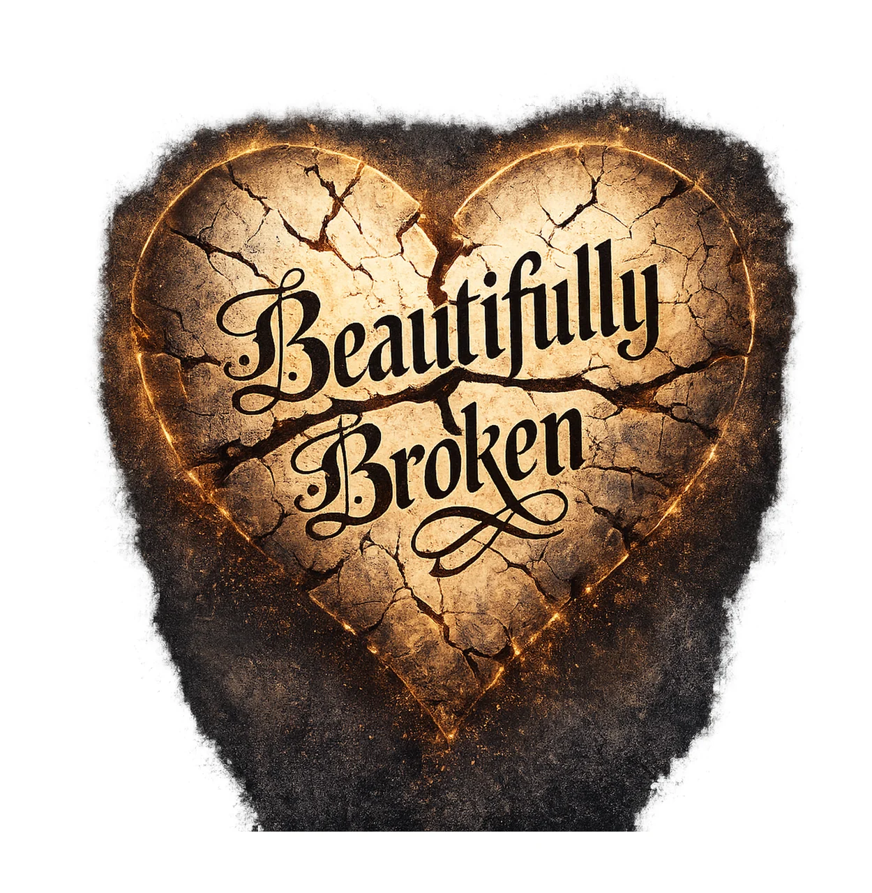 Beautifully Broken DTF Sublimation Heart Design