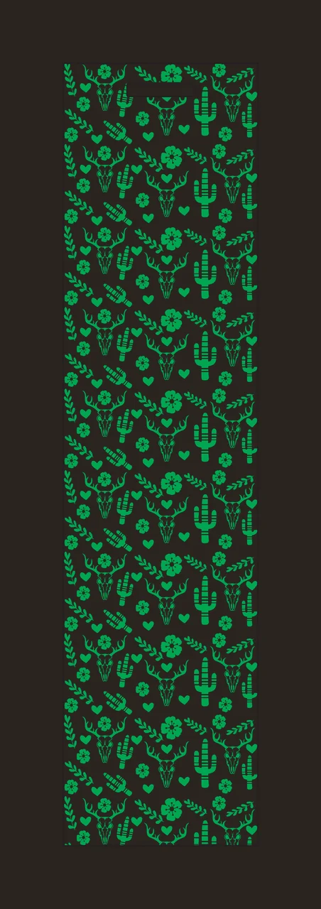 Deer Skull Cactus Vertical Pattern repeating flowers leaves contrast preview thumbnail