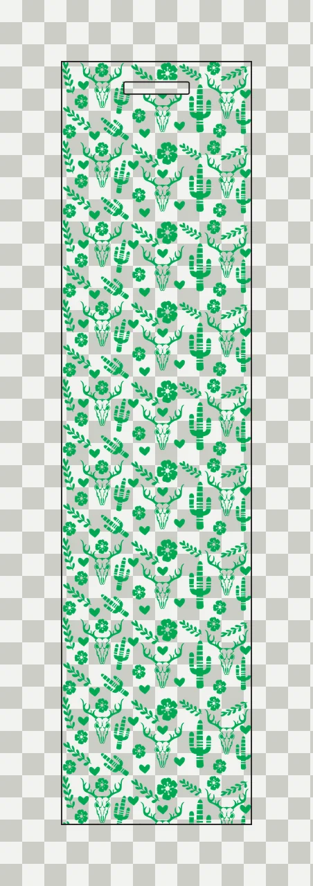 Deer Skull Cactus Vertical Pattern repeating flowers leaves transparency and detail preview thumbnail