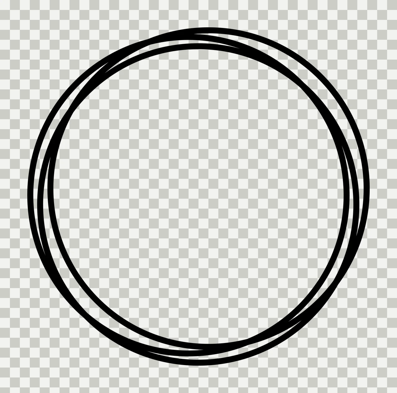 Keychain Hand Drawn Triple Circle Frame overlapping line sketch transparency and detail preview thumbnail