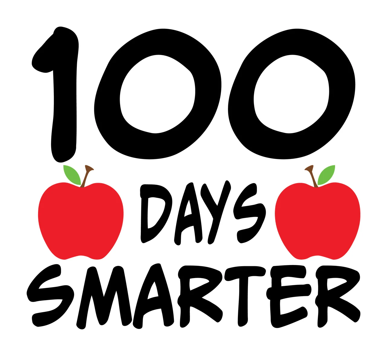 100 Days Smarter With Apple Icons typography apples black white