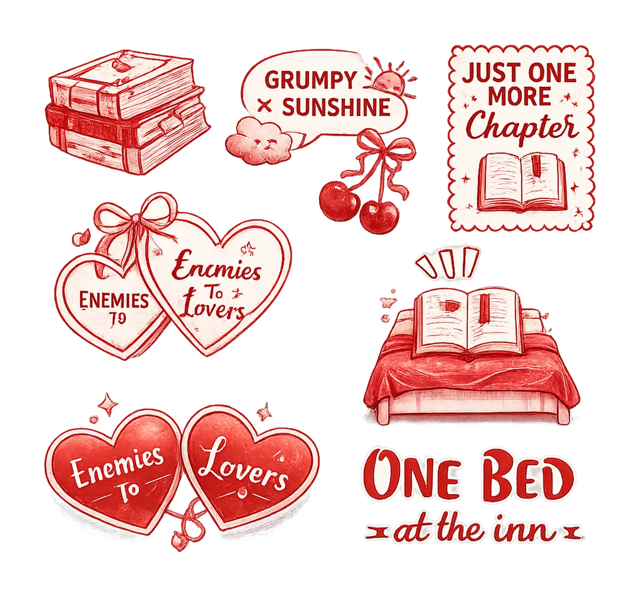 Bookish Romance Reader Smut Enemies to Lovers Design