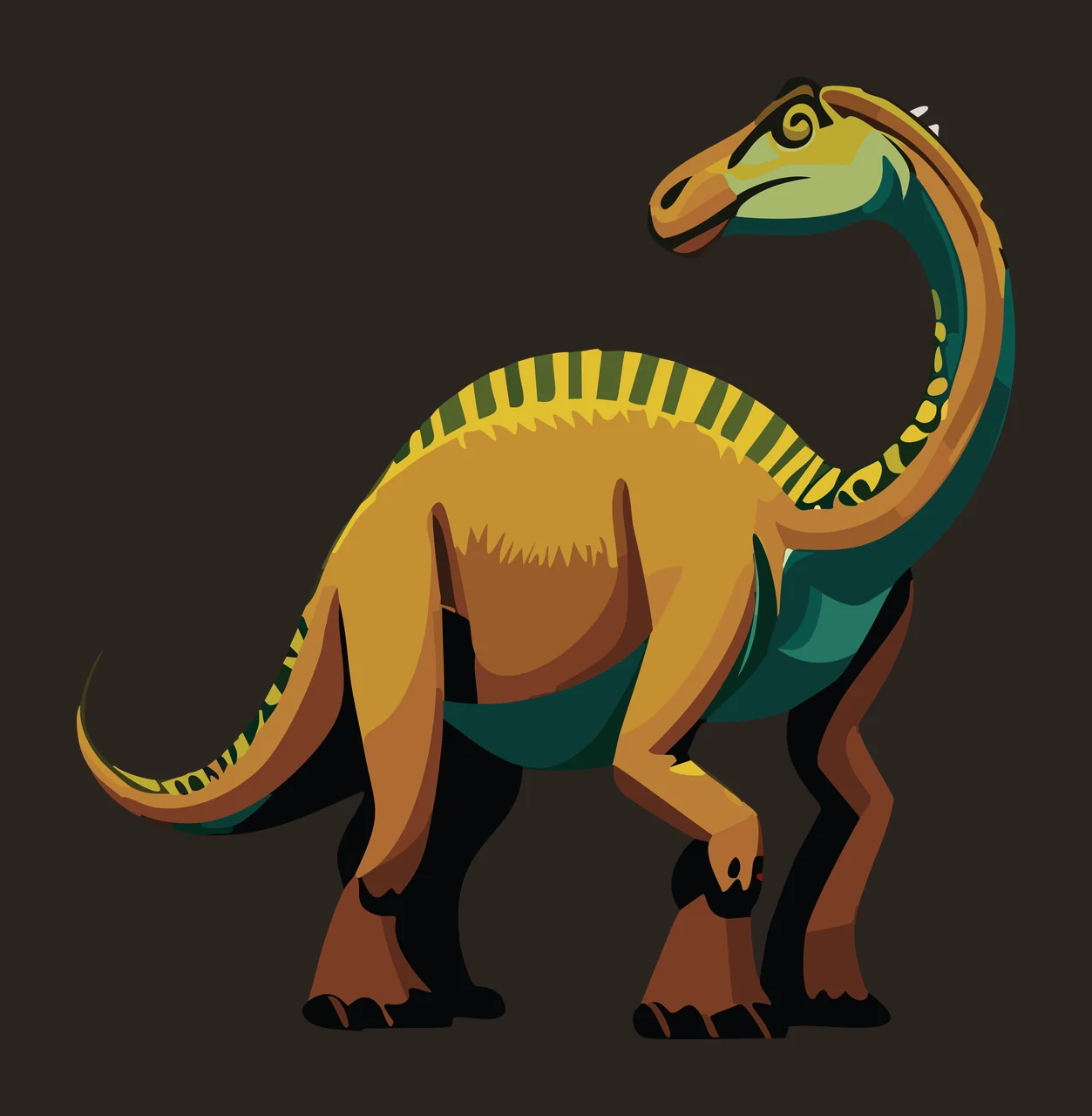 Dinosaur Large Necked Silhouette Looking Back long neck tail contrast preview thumbnail