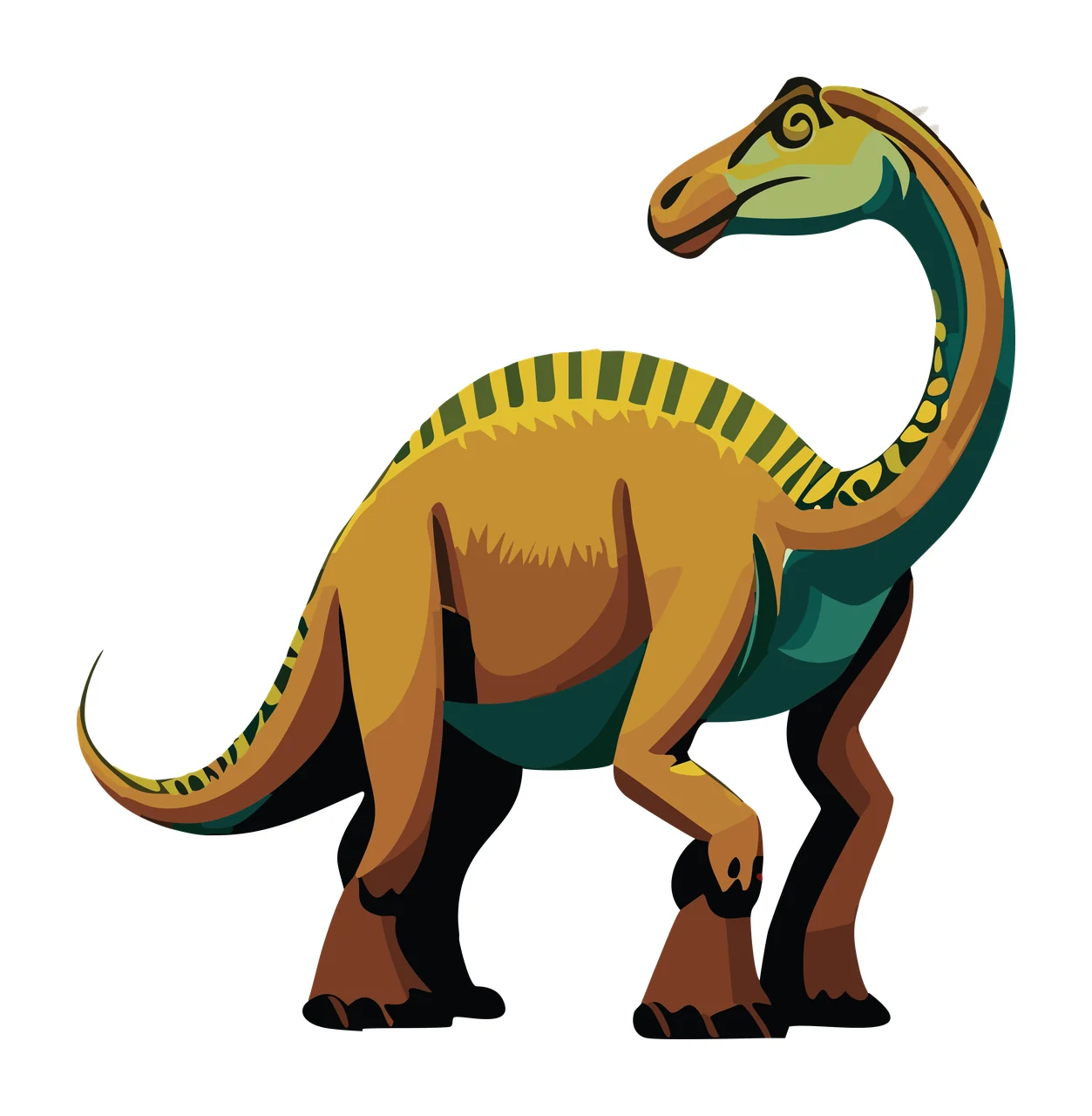 Dinosaur Large Necked Silhouette Looking Back long neck tail