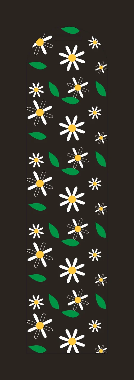 Vertical Floral Pattern With Star Flowers leaves stems minimalist contrast preview thumbnail