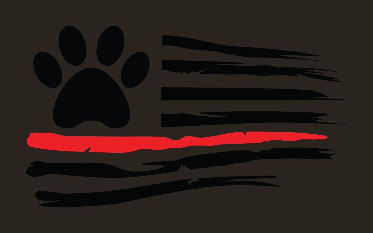 Paw Distressed Animal Print Combined With Striped Flag stripes contrast preview thumbnail