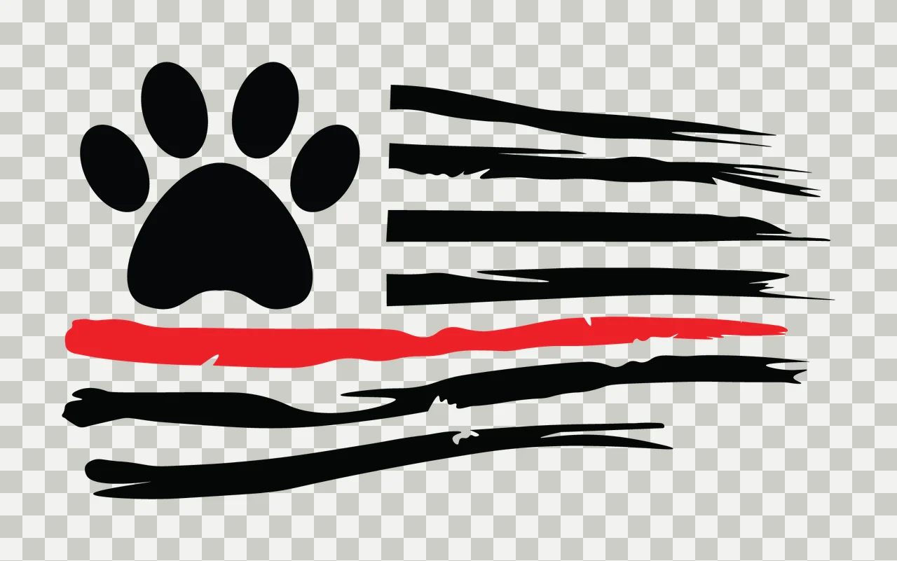 Paw Distressed Animal Print Combined With Striped Flag stripes transparency and detail preview thumbnail