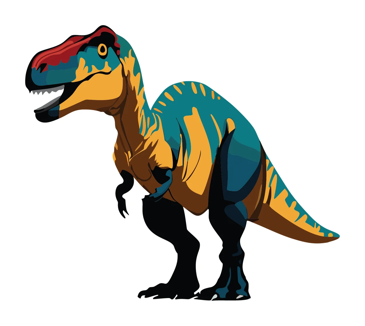 Dinosaur Silhouette With Open Mouth standing tail black creature