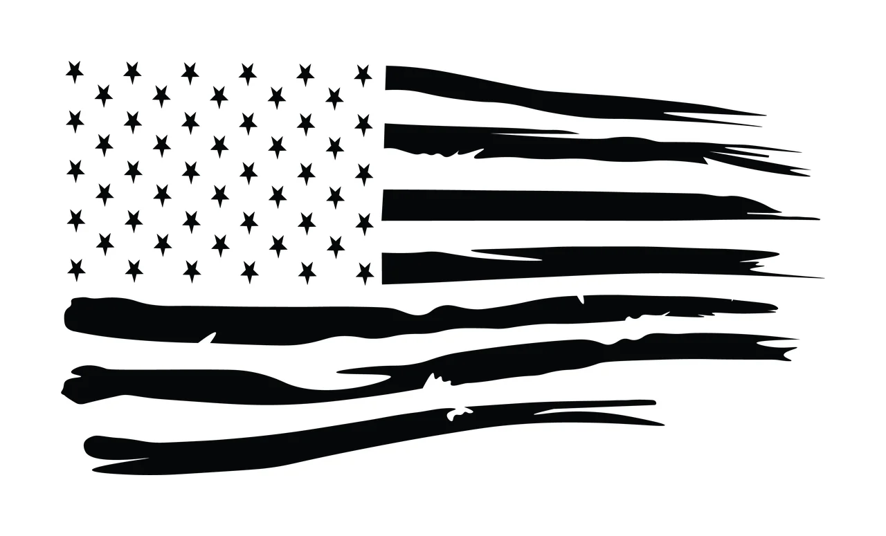 Flag Stars Distressed Graphic With Horizontal Stripes Waving