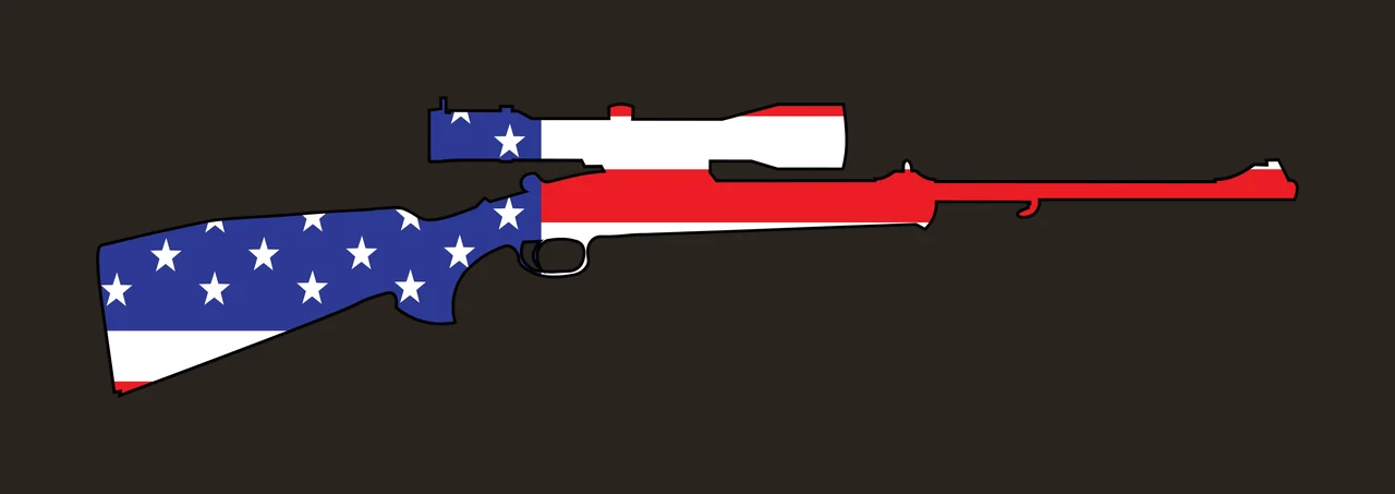 Rifle With Star Pattern Silhouette Illustration scope stars contrast preview thumbnail