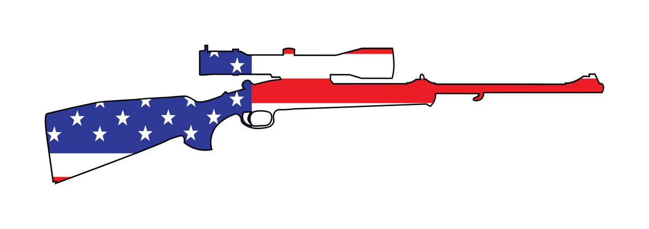 Rifle With Star Pattern Silhouette Illustration scope stars