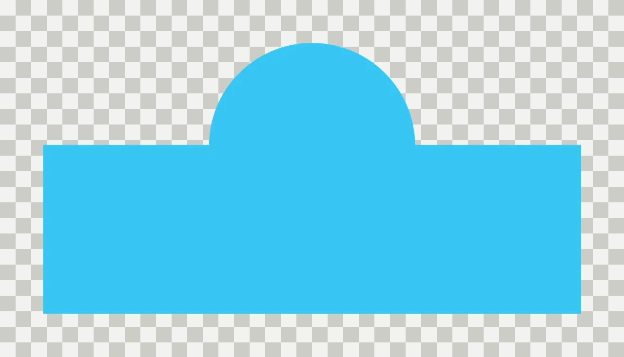 Black Semicircular Top Rectangle Shape On White Background semicircle transparency and detail preview thumbnail
