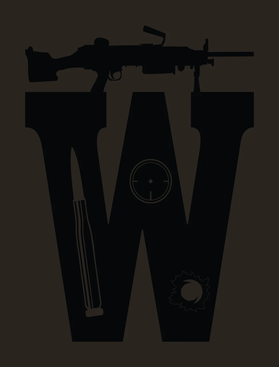 Gun Alphabet Character 14 scalable logo design icon contrast preview thumbnail