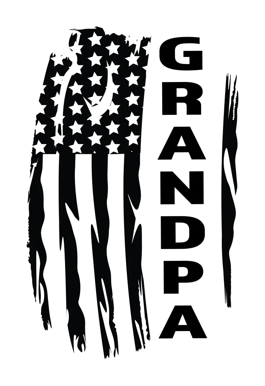 Grandpa Flag Vertical Distressed Graphic With The Word displaying text