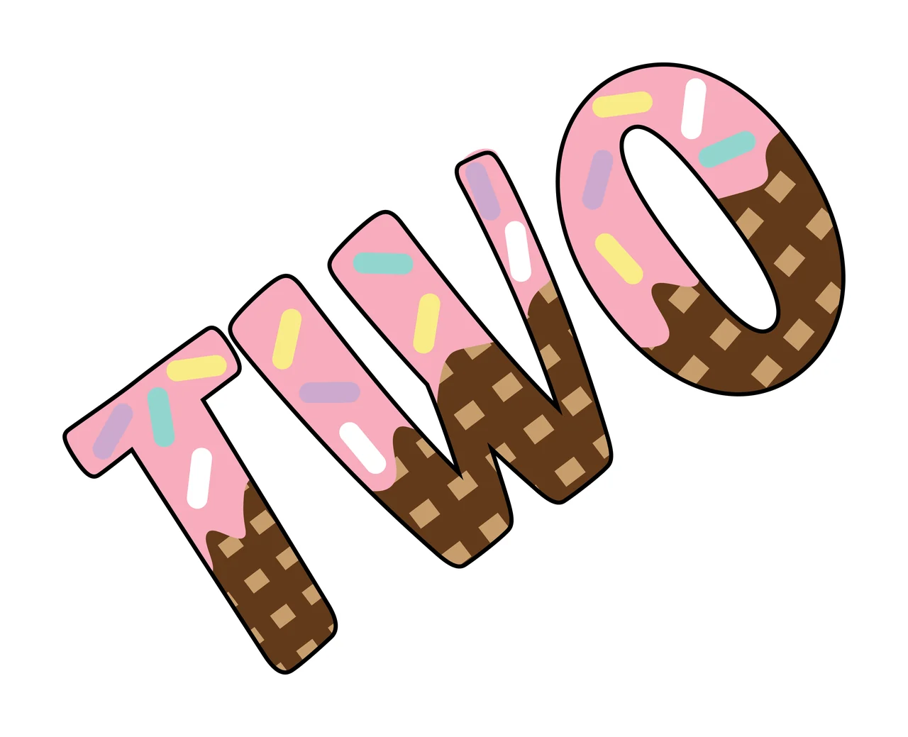 Two Word With Geometric Pattern bold typography black number