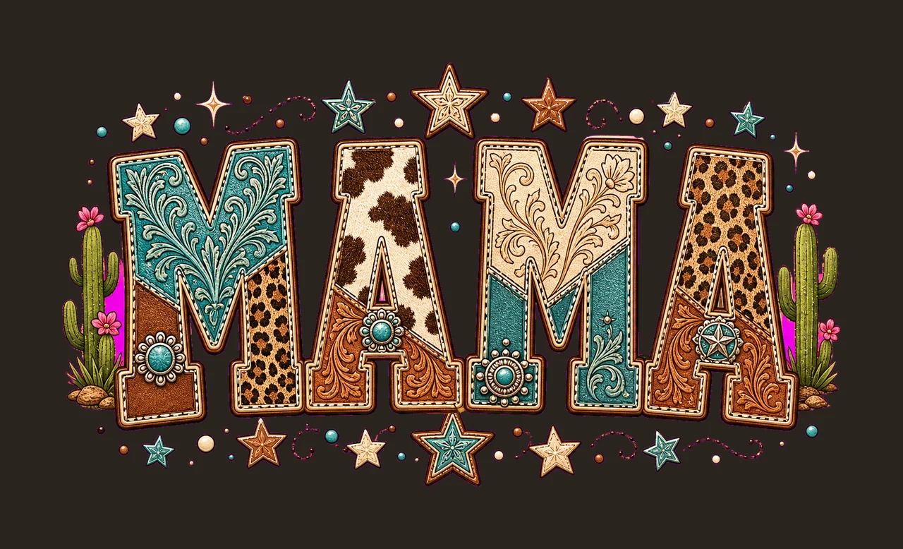 Western Mama Sublimation Shirt Cowgirl Turquoise Western contrast preview thumbnail