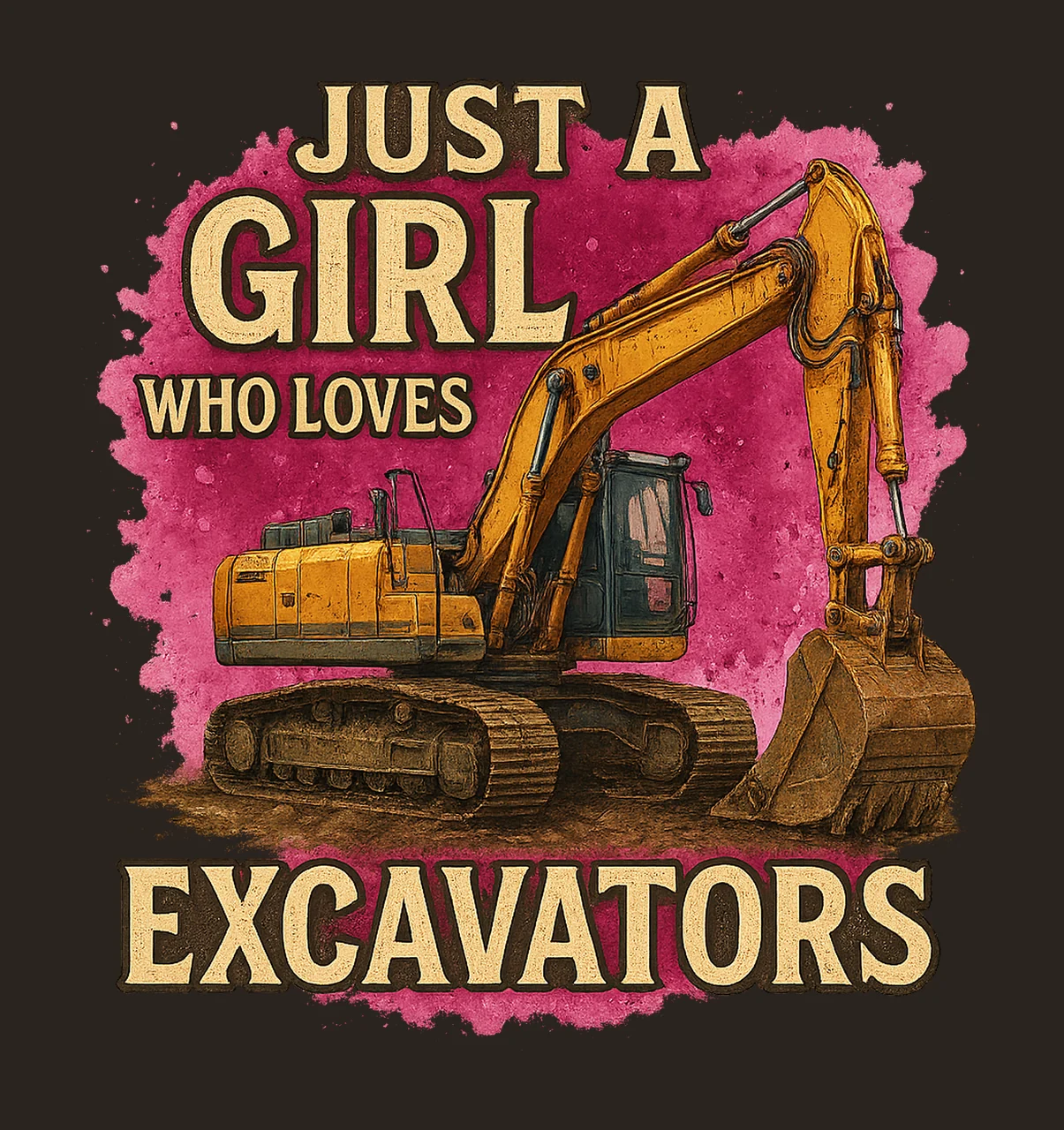 Just Girl Who Loves Excavators Construction Sublimation contrast preview thumbnail