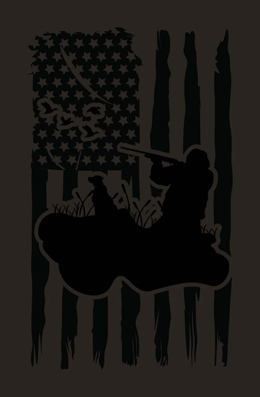 Hunting American Flag Silhouette With Hunter stars stripes contrast preview thumbnail