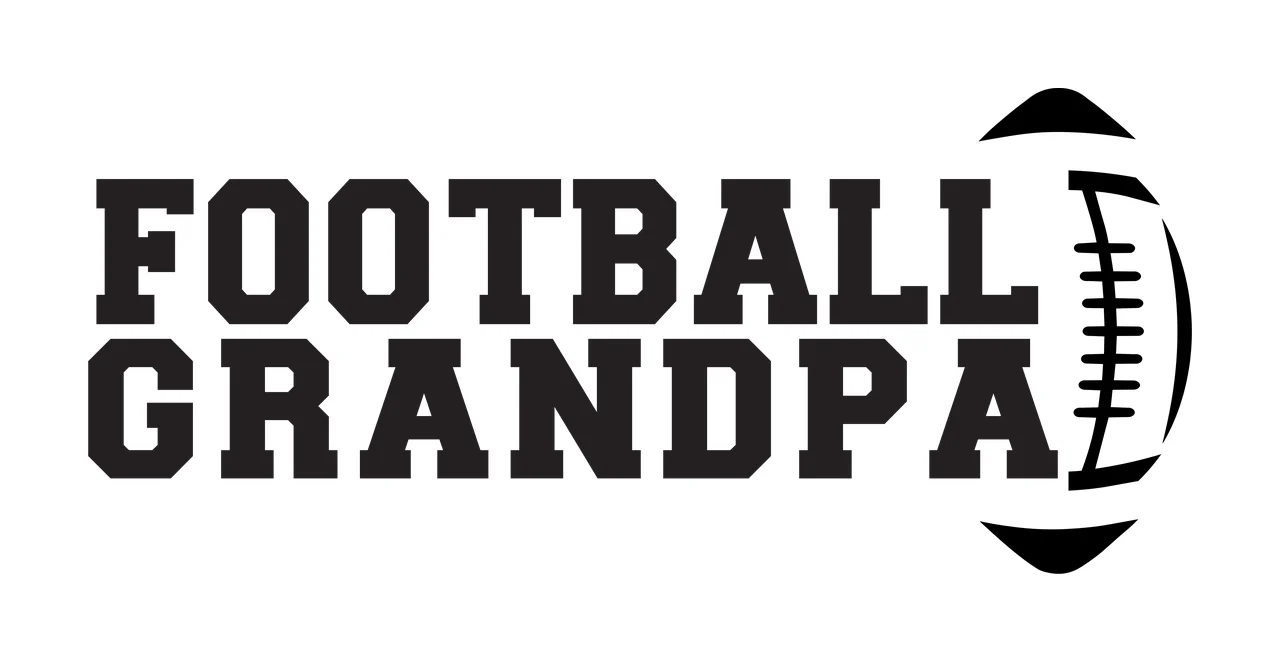 Football Grandpa Text Beside A Black Vertical Graphic silhouette