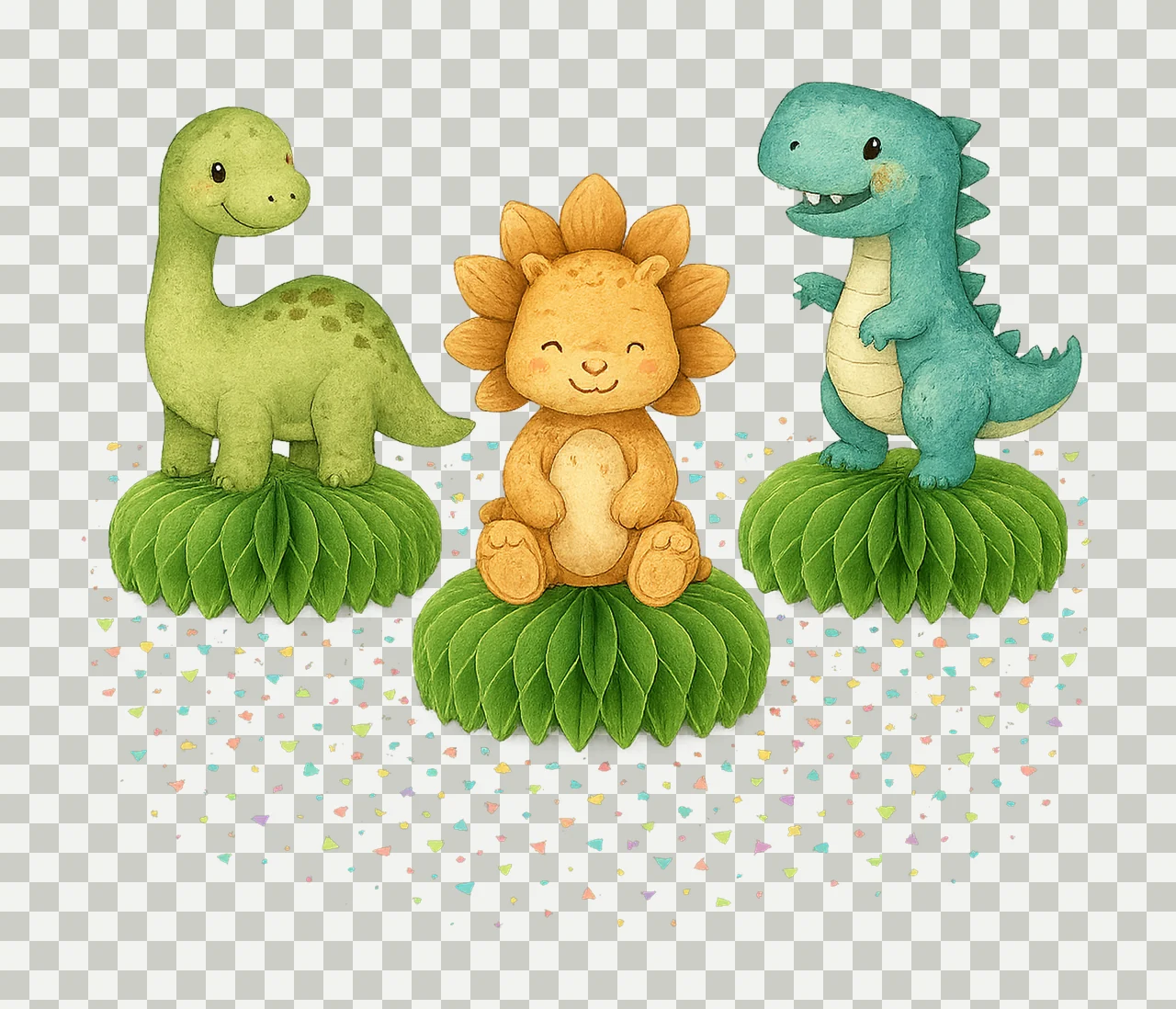 Little Dino Party Centerpieces Dinosaur Birthday Decorations transparency and detail preview thumbnail