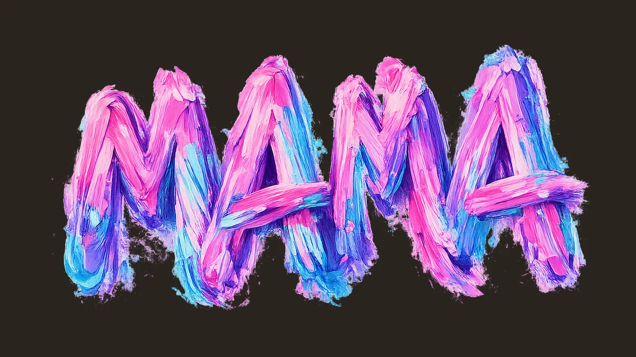 MAMA Hand Painted Mom Oil Paint Brushstroke Design 3D Shirt contrast preview thumbnail