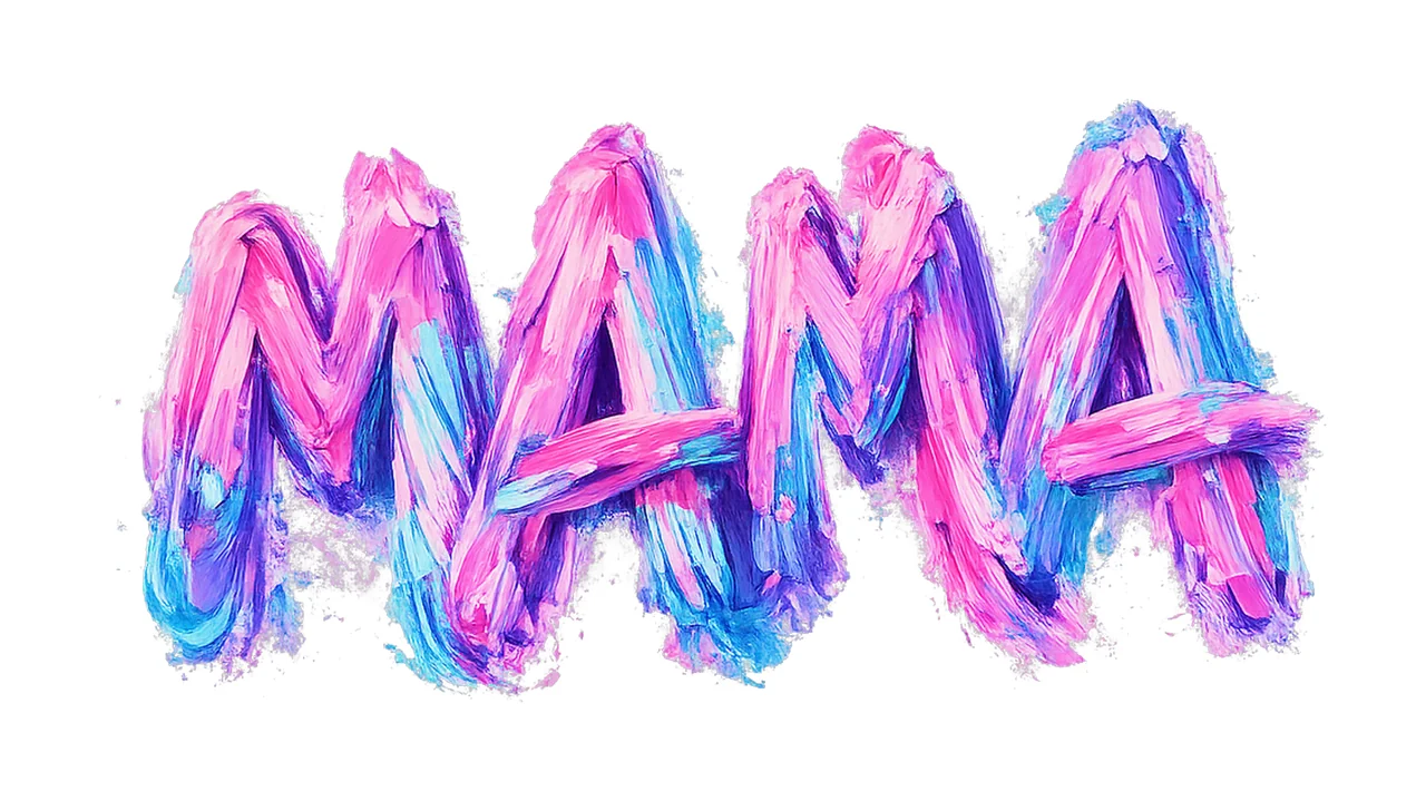 MAMA Hand Painted Mom Oil Paint Brushstroke Design 3D Shirt
