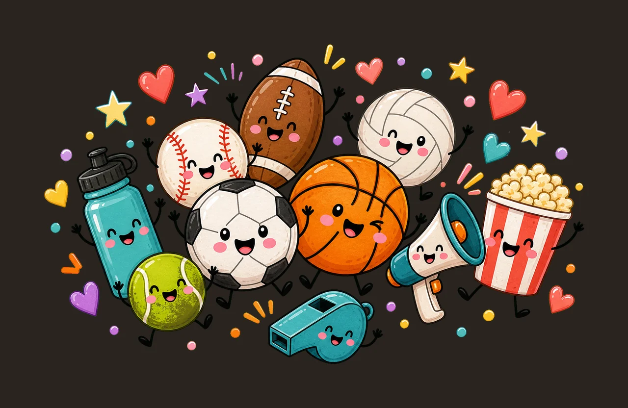 Cute Sports Balls Soccer Game Day Doodle Variation E contrast preview thumbnail