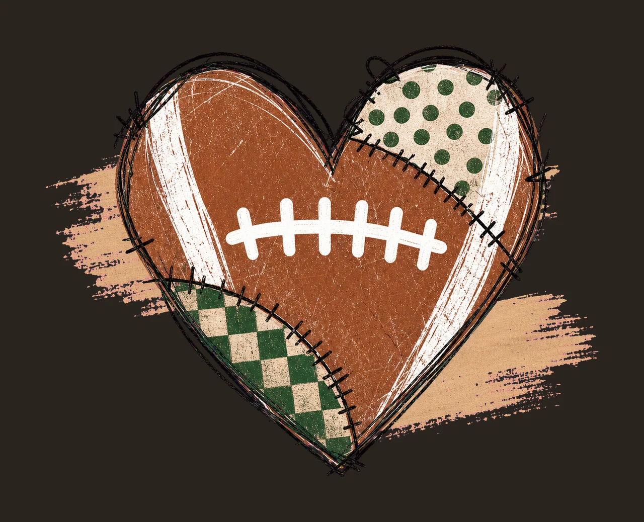 Custom Football Friday Nights Football Heart Variation C contrast preview thumbnail