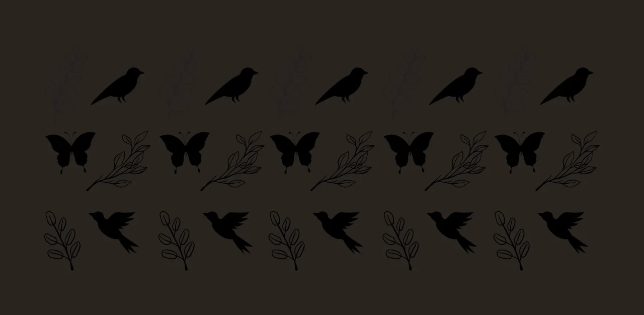 Can Glass Wrap Birds Butterflies And Foliage Pattern nature elements contrast preview thumbnail