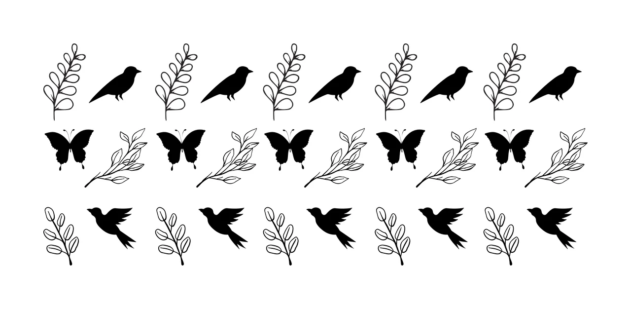 Can Glass Wrap Birds Butterflies And Foliage Pattern nature elements