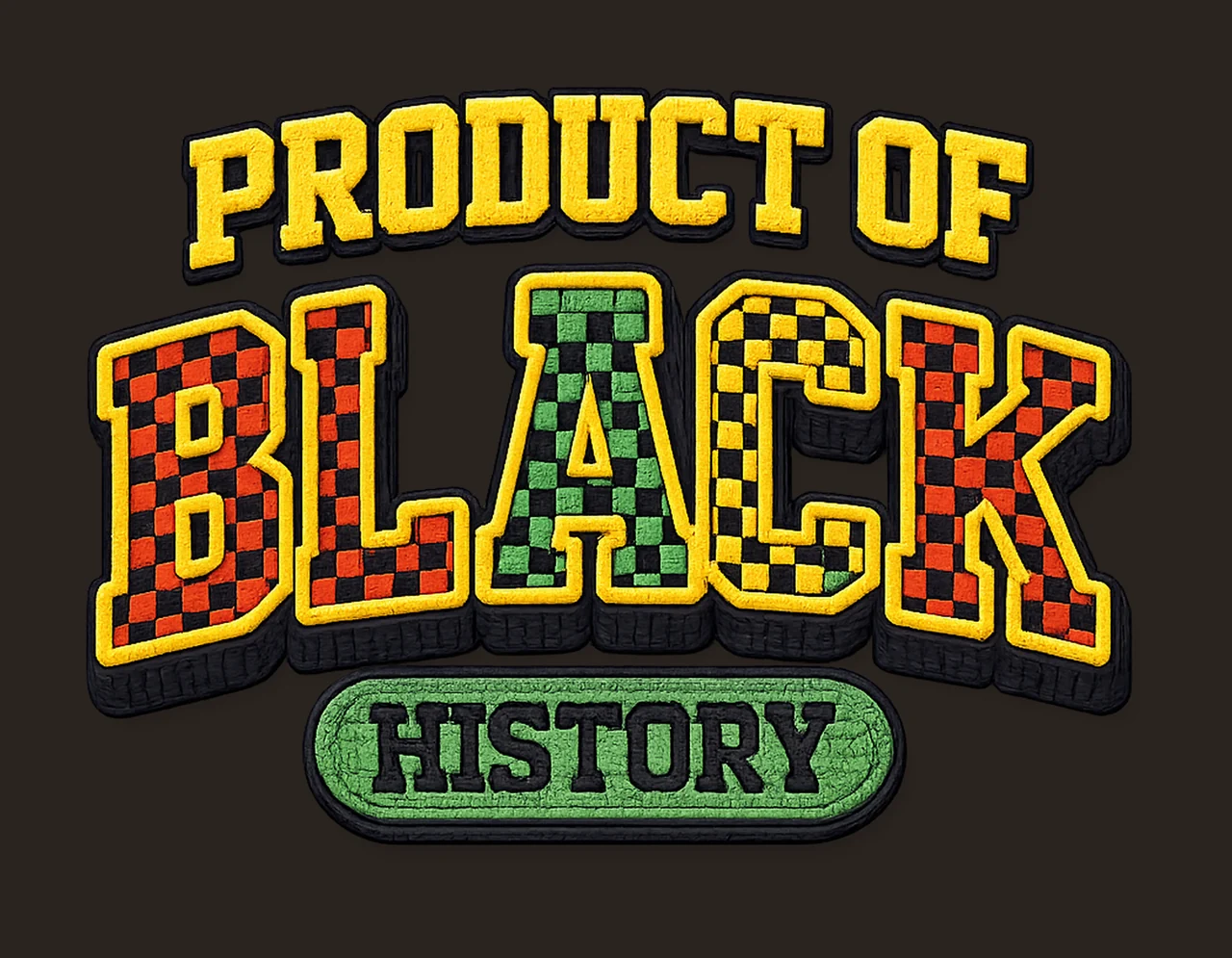 Product Of Black History Faux Yarn Design Black Excellence contrast preview thumbnail