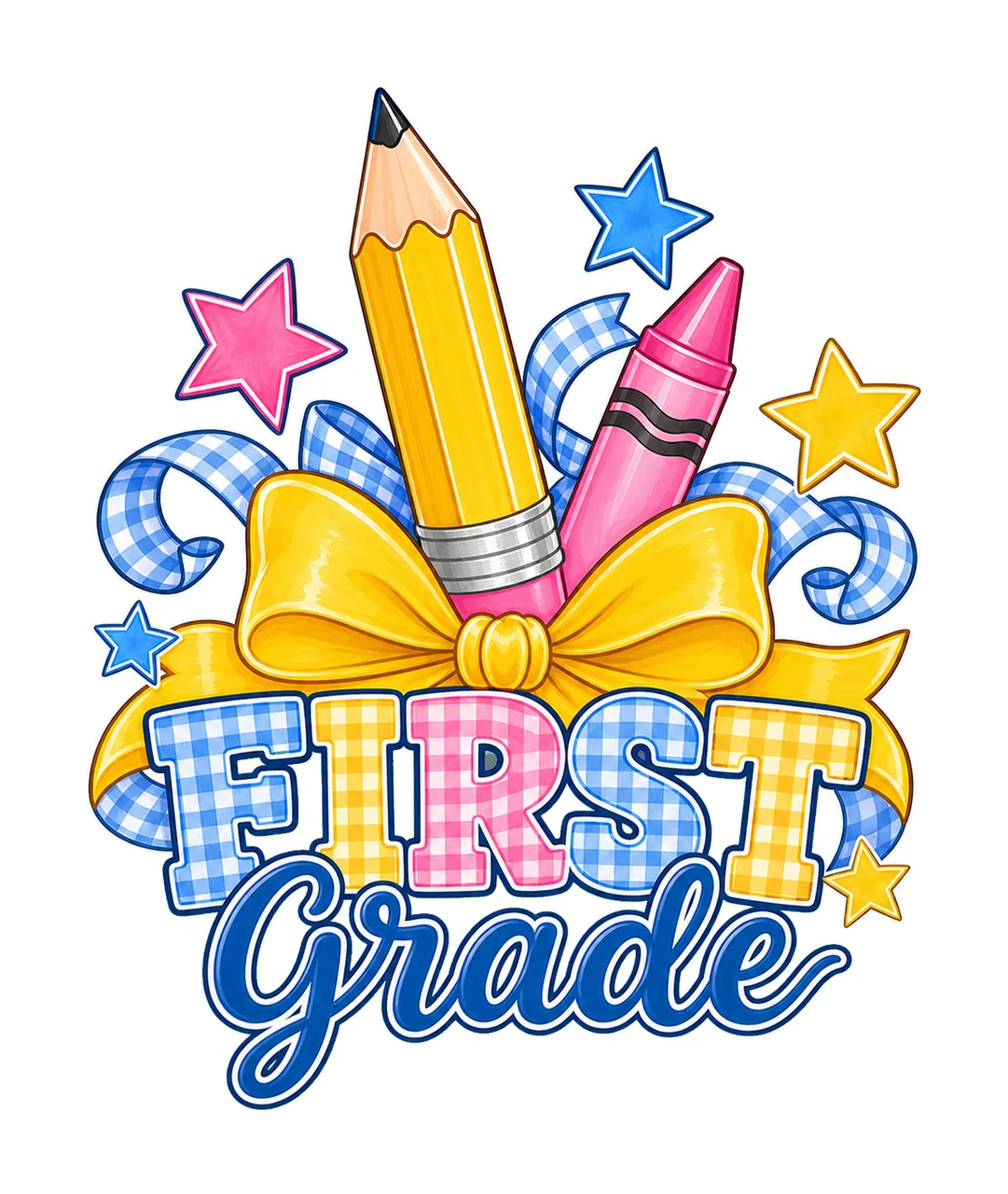 Coquette Back To School Pencil Bow Grade Variation E