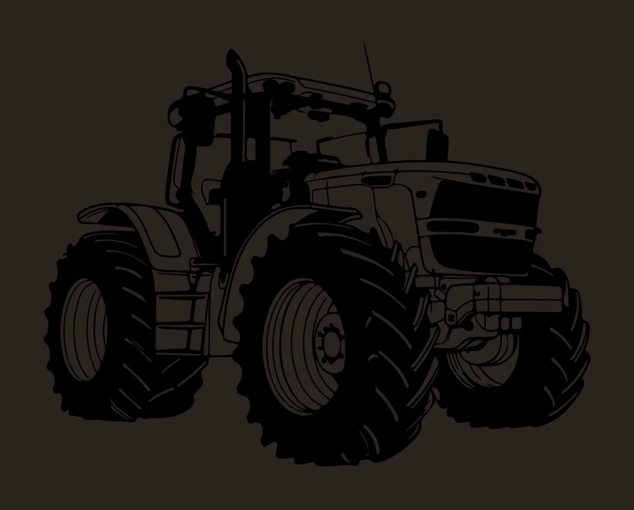 Tractor With Vertical Exhaust Pipe Silhouette farm stationary contrast preview thumbnail