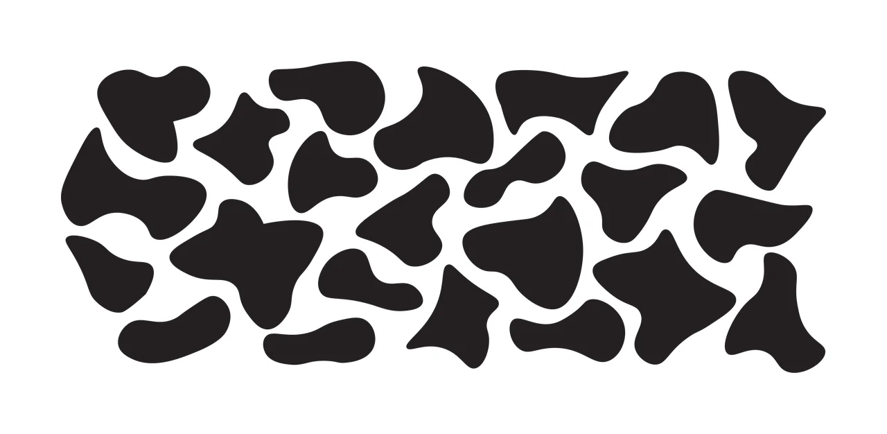 Can Glass Wrap Abstract Black Blob Shapes Pattern graphic plain white