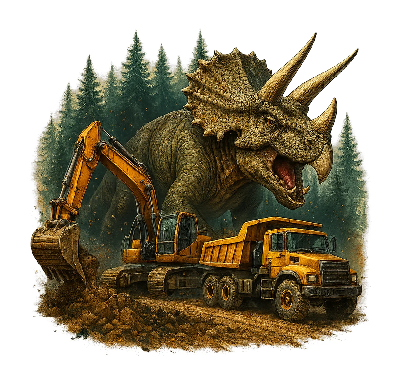 Rex Dinosaur Construction Excavator Truck Design Kids