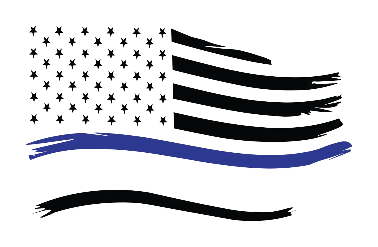 Flag Horizontal Pattern With Stars And Wavy Black stripes lines