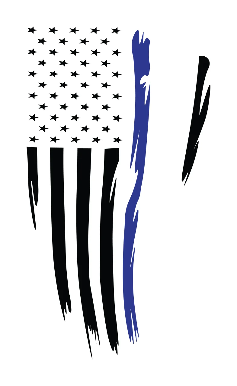 Flag Vertical Graphic With Uneven Brush Stroke Stripes stars
