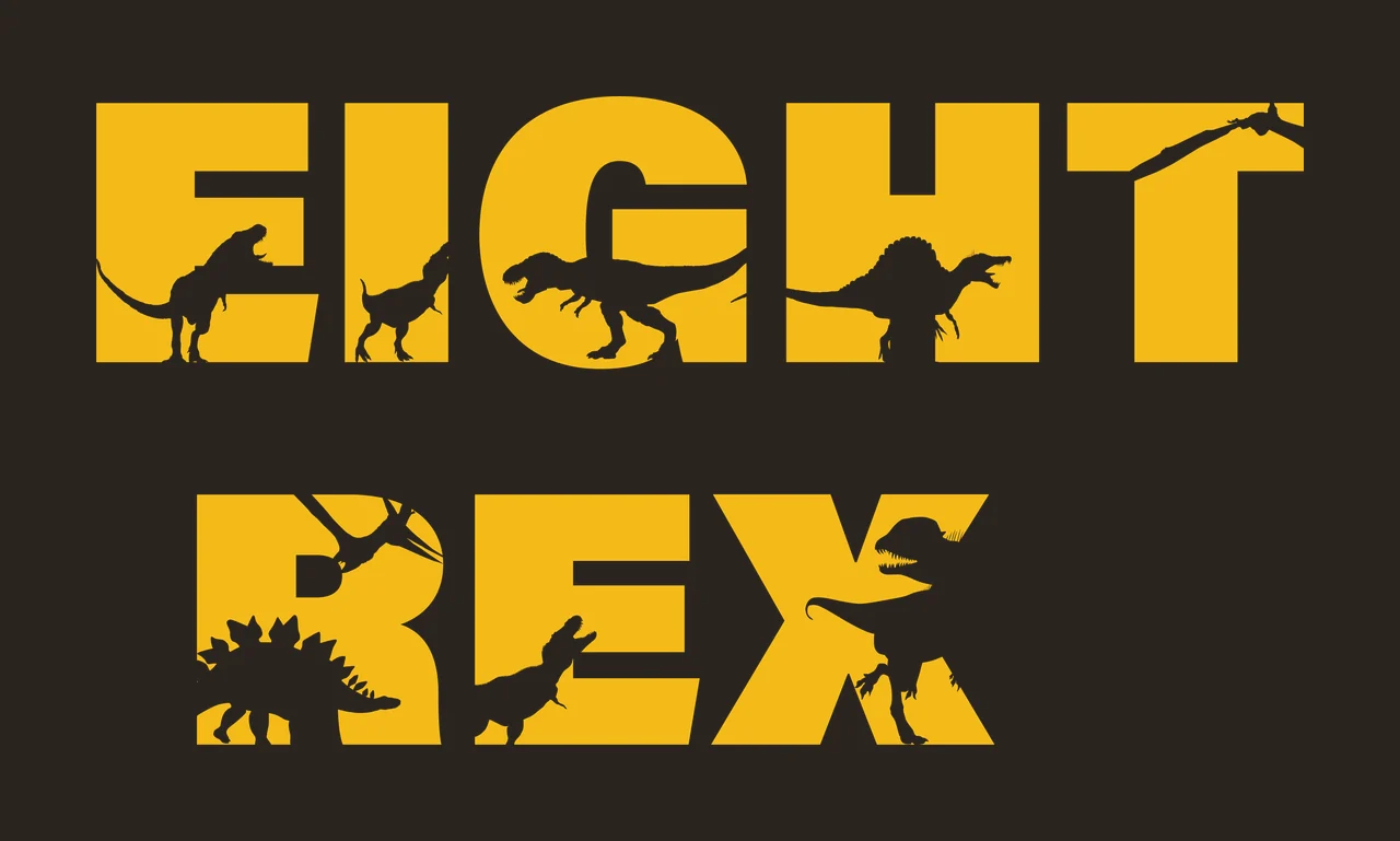 Dinosaur Eight Rex Text With Silhouettes silhouette letters contrast preview thumbnail