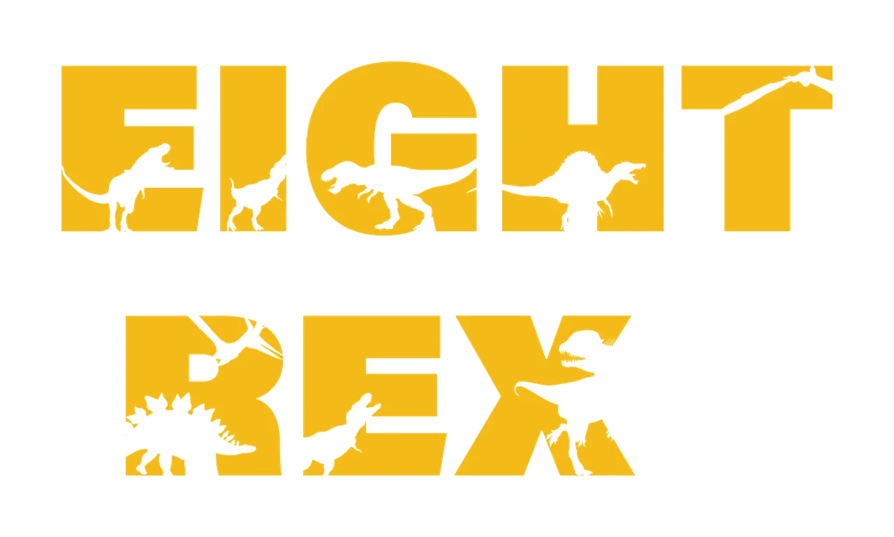 Dinosaur Eight Rex Text With Silhouettes silhouette letters
