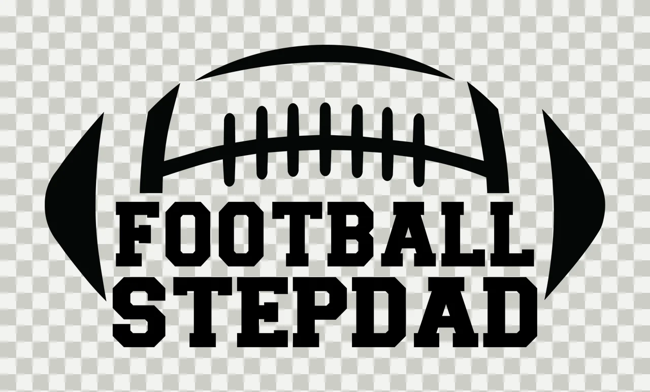 Football Stepdad Text With Ball Silhouette black white plain transparency and detail preview thumbnail