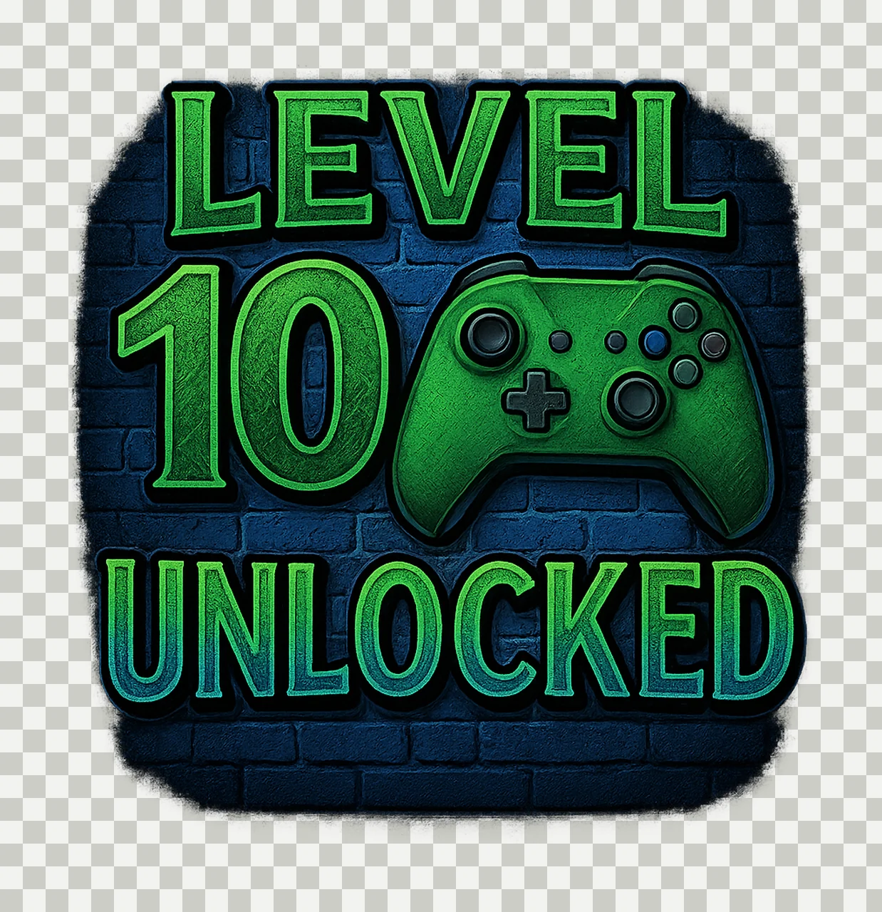 Level 10 Birthday Gamer Birthday Design Airbrush Style transparency and detail preview thumbnail