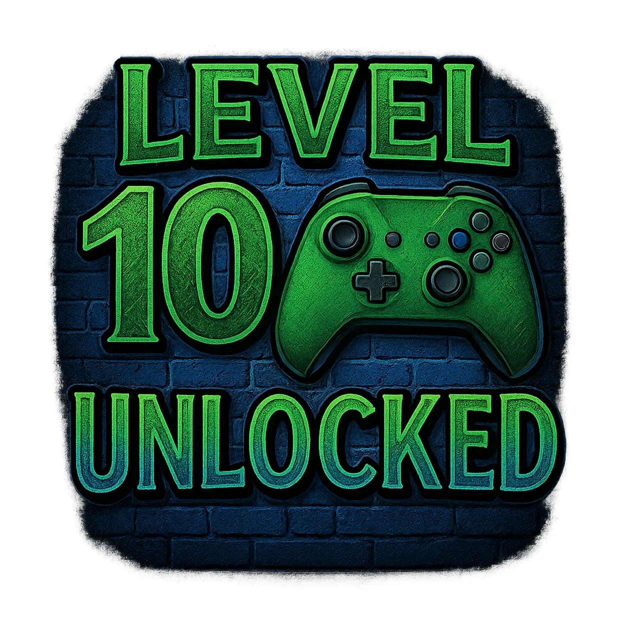 Level 10 Birthday Gamer Birthday Design Airbrush Style